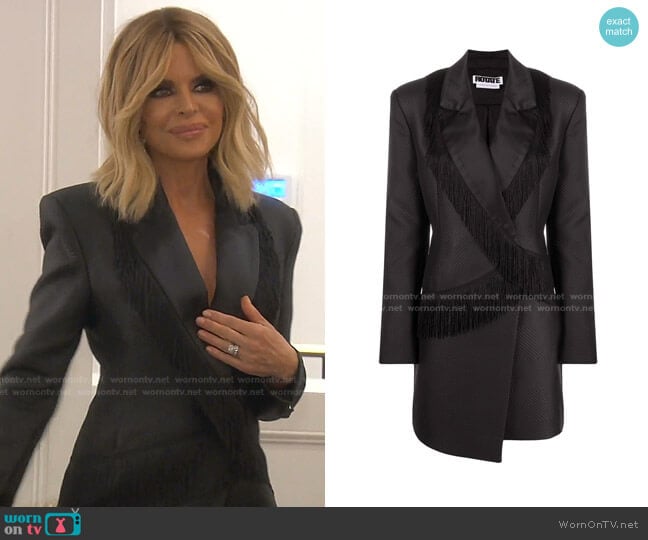 Rotate Shannon Fringed Blazer Dress worn by Lisa Rinna on The Real Housewives of Beverly Hills
