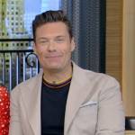Ryan’s striped neck sweater on Live with Kelly and Ryan