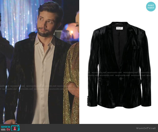 Saint Laurent Tailored Suit Jacket worn by Sam Flores (Rafael de la Fuente) on Dynasty
