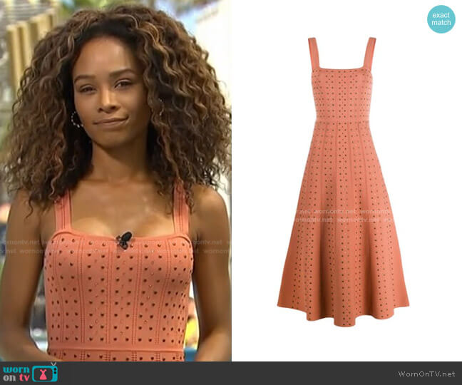 Sandro Studded Knit Dress worn by Zuri Hall on Access Hollywood