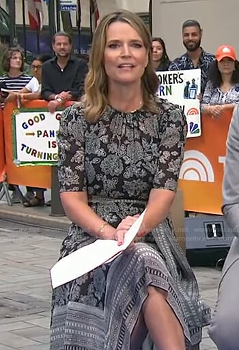 Savannah’s black floral midi dress on Today