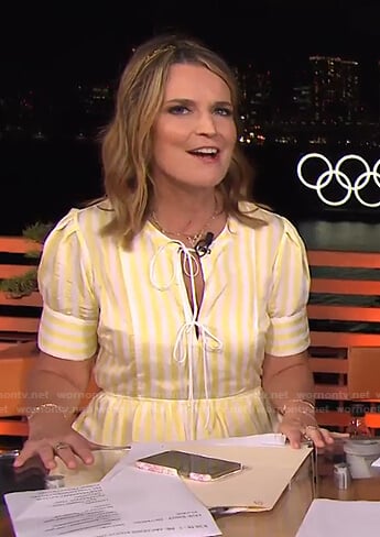 Savannah’s yellow and white striped dress on Today