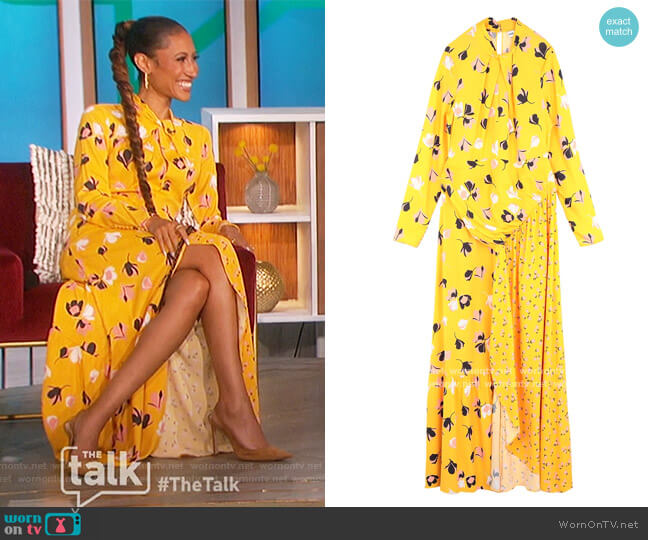 Self Portrait Floral Twist Neck Maxi Dress worn by Elaine Welteroth on The Talk