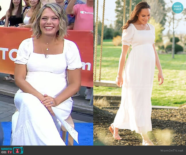 Seraphine Shirred Maternity Maxi Dress worn by Dylan Dreyer on Today