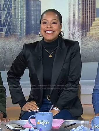 Sheinelle’s black double breasted blazer on Today