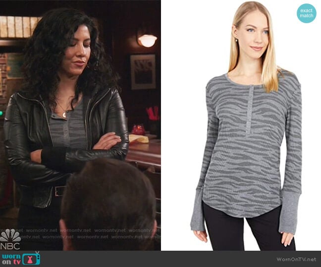 Splendid Zebra Forever Henley worn by Rosa Diaz (Stephanie Beatriz) on Brooklyn Nine-Nine