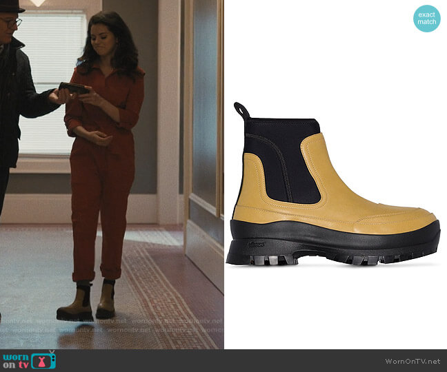 Stella McCartney Utility boots worn by Mabel Mora (Selena Gomez) on Only Murders in the Building