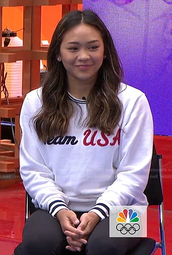 Suni Lee’s white Team USA sweatshirt on Today
