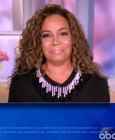 Sunny’s black embellished sweater on The View