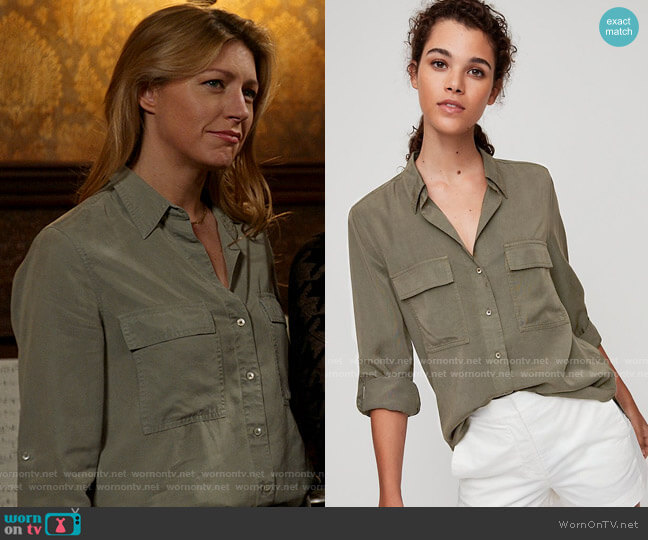 The Group by Babaton Utility Button Down worn by Ava Sharpe (Jes Macallan) on Legends of Tomorrow