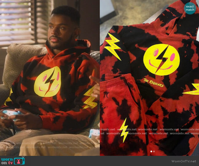 The Regulars Happy Bolt Hoodie worn by Aaron Jackson (Trevor Jackson) on Grown-ish
