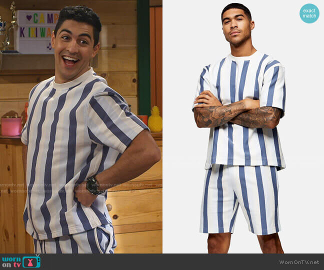 Topman Short Sleeve Striped Sweatshirt worn by Parker Preston (Trevor Tordjman) on Bunkd