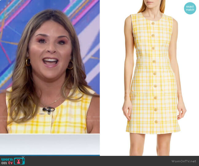 Tory Burch Plaid Jacquard Dress worn by Jenna Bush Hager on Today