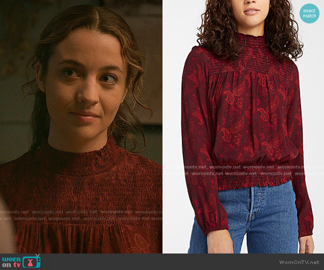 Twik Smocked Detail Blouse worn by Sarah Cooper (Stella Baker) on The Republic of Sarah