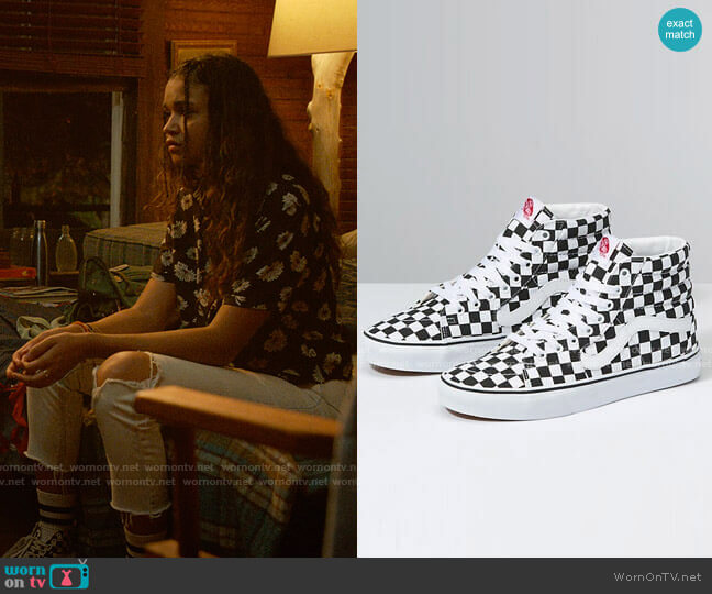 Vans SK8 Hi Checkerboard Sneakers worn by Kiara Carrera (Madison Bailey) on Outer Banks