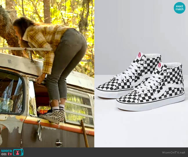 Vans SK8 Hi Checkerboard Sneakers worn by Kiara Carrera (Madison Bailey) on Outer Banks