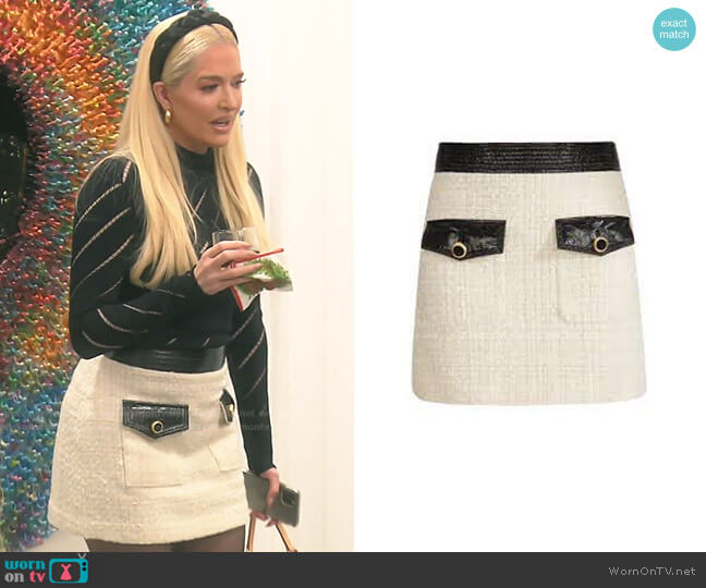 Veronica Beard Lucy Mini Skirt worn by Erika Jayne on The Real Housewives of Beverly Hills