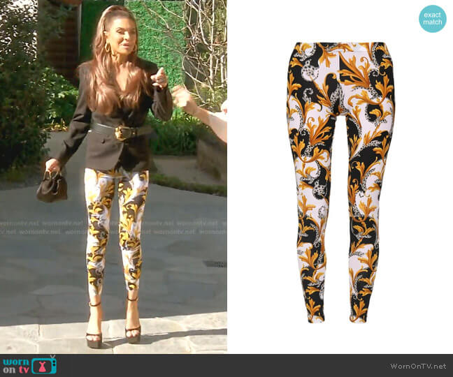 Versace Printed Jersey Leggings worn by Lisa Rinna on The Real Housewives of Beverly Hills