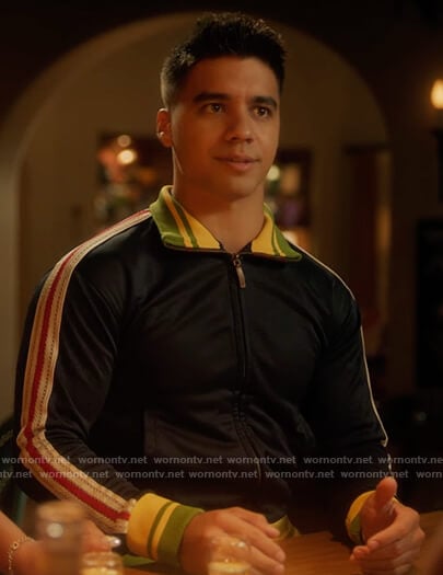 Vivek’s stripe trim track jacket on Grown-ish
