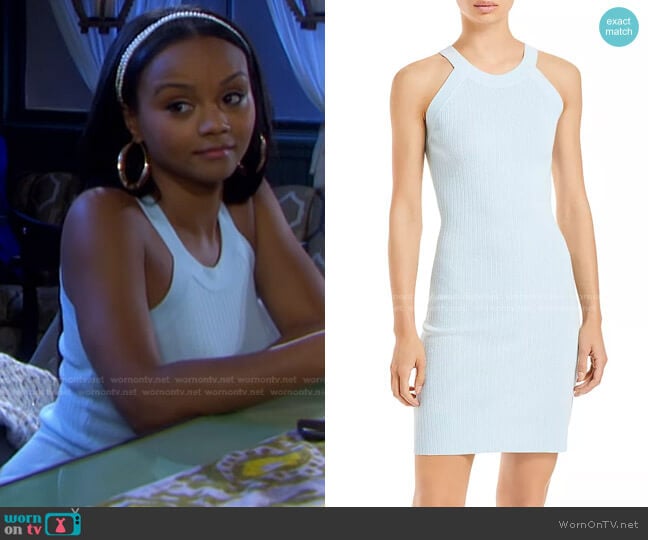 Wayf Ashley Halter Mini Dress worn by Chanel Dupree (Raven Bowens) on Days of our Lives