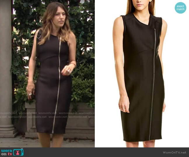 Yigal Azrouel Zipper Midi Dress worn by Chloe Mitchell (Elizabeth Hendrickson) on The Young and the Restless