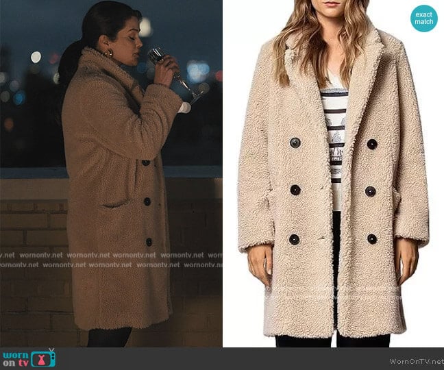 Zadig & Voltaire Mint Teddy-Bear Coat worn by Mabel Mora (Selena Gomez) on Only Murders in the Building