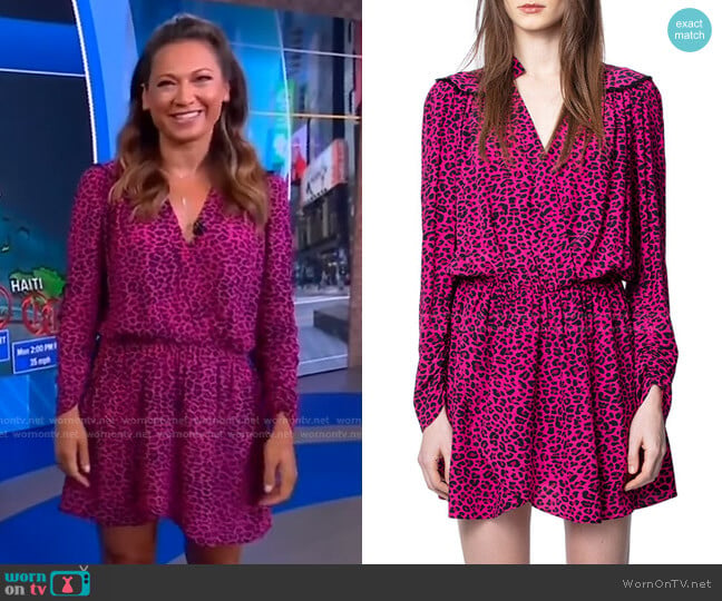 Zadig & Voltaire Reveal Leopard-Print Dress worn by Ginger Zee on Good Morning America