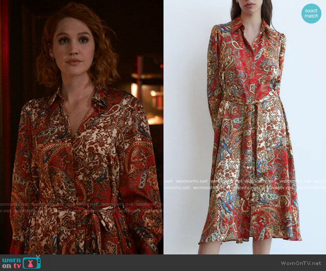 Zara Printed Shirtdress worn by Corinne Dearborn (Hope Lauren) on The Republic of Sarah