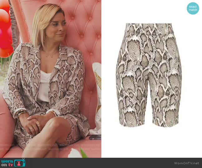 AFRM Callon Snake Print Biker Shorts worn by Robyn Dixon on The Real Housewives of Potomac