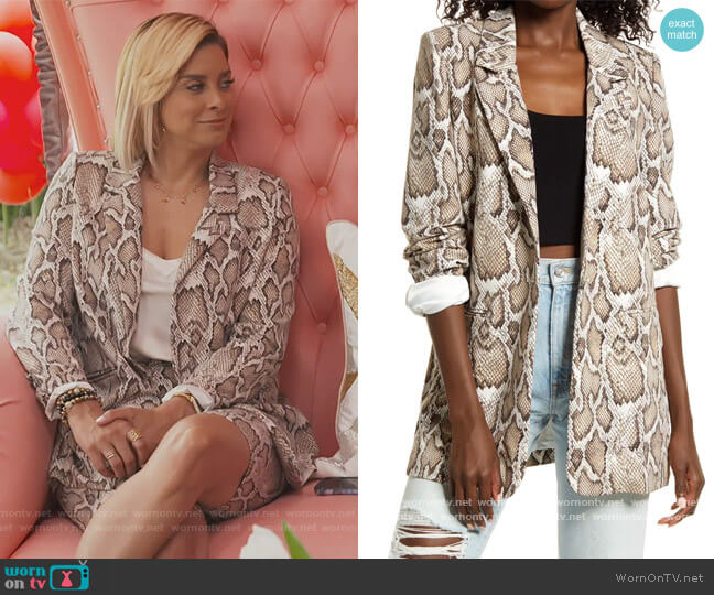 AFRM Curtis Blazer worn by Robyn Dixon on The Real Housewives of Potomac