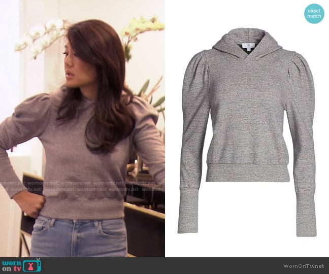 AG Jeans Walker Puff-Sleeve Hoodie worn by Crystal Kung Minkoff on The Real Housewives of Beverly Hills