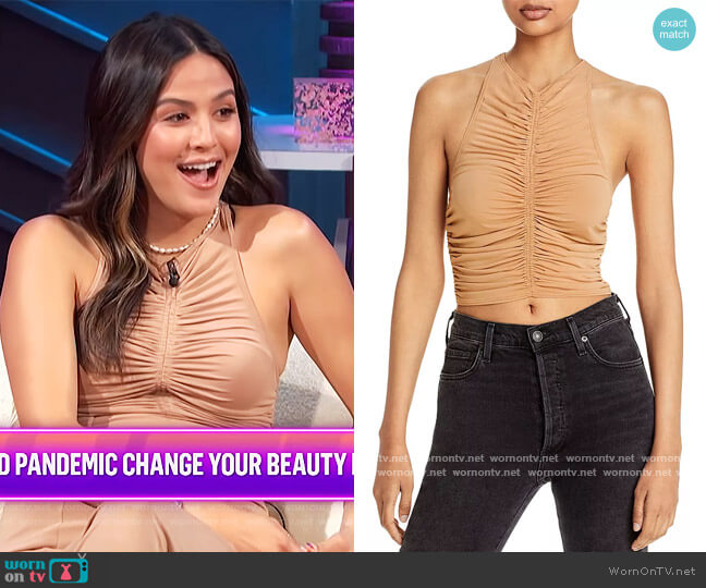 A.L.C. Adrienne Ruched Cropped Top worn by Erin Lim on E! News