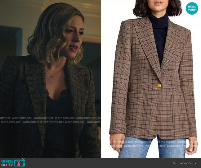 A.L.C. Hicks Check Single Button Blazer worn by Betty Cooper (Lili Reinhart) on Riverdale