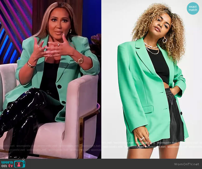ASOS Oversized Grandaddy Blazer worn by Adrienne Houghton on The Real