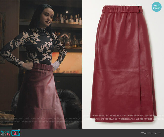 Acne Studios Leather wrap skirt worn by Veronica Lodge (Camila Mendes) on Riverdale