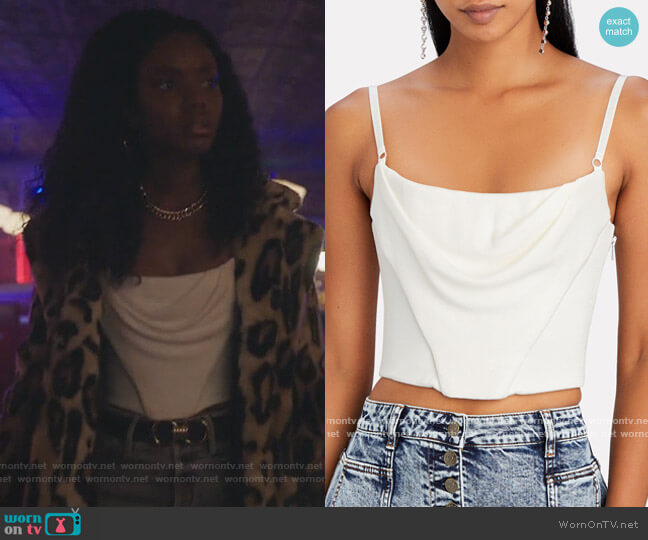 Alexander Wang Draped Corset Tank Top worn by Josie McCoy (Ashleigh Murray) on Riverdale