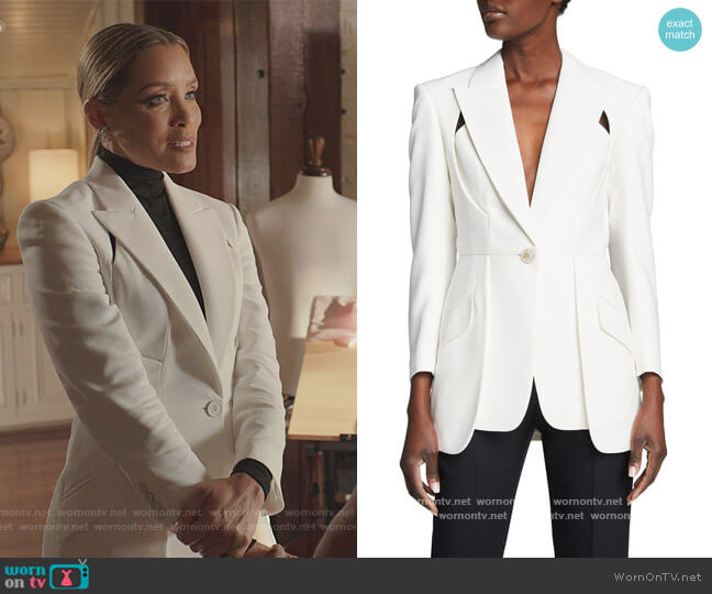 Alexander McQueen Crepe Cutout Blazer Jacket worn by Dominique Deveraux (Michael Michele) on Dynasty