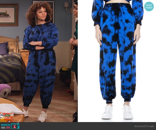 Alice + Olivia Malibu Tie Dye Jogger worn by Jade (Talia Jackson) on Family Reunion