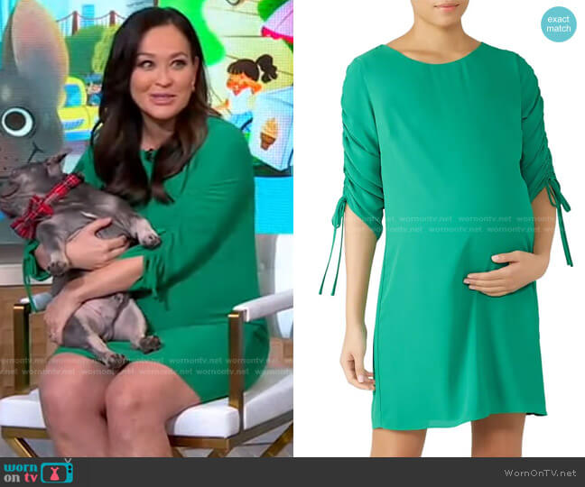 Amanda Uprichard Saddle Maternity Dress worn by Eva Pilgrim on Good Morning America