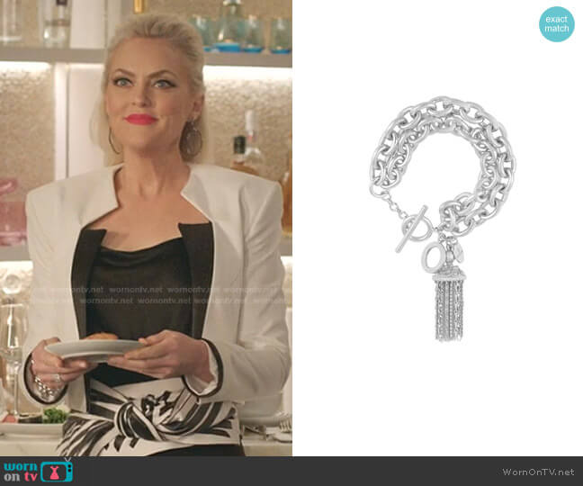 Angelina Alvarez Battina Chain Bracelet worn by Alexis Carrington (Elaine Hendrix) on Dynasty