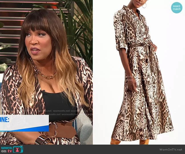 INC International Concepts Animal-Print Shirtdress worn by Kym Whitley on E! News
