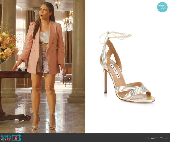 Aquazzura Ari Sandals worn by Cristal Jennings (Daniella Alonso) on Dynasty