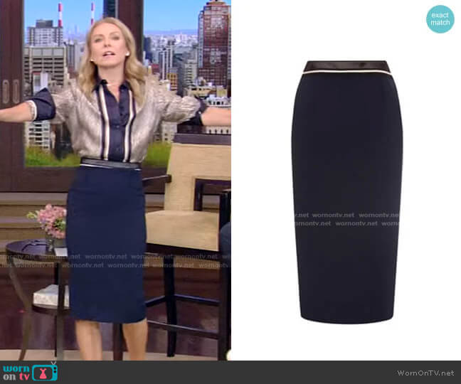 Roland Mouret Arreton Skirt worn by Kelly Ripa on Live with Kelly and Mark