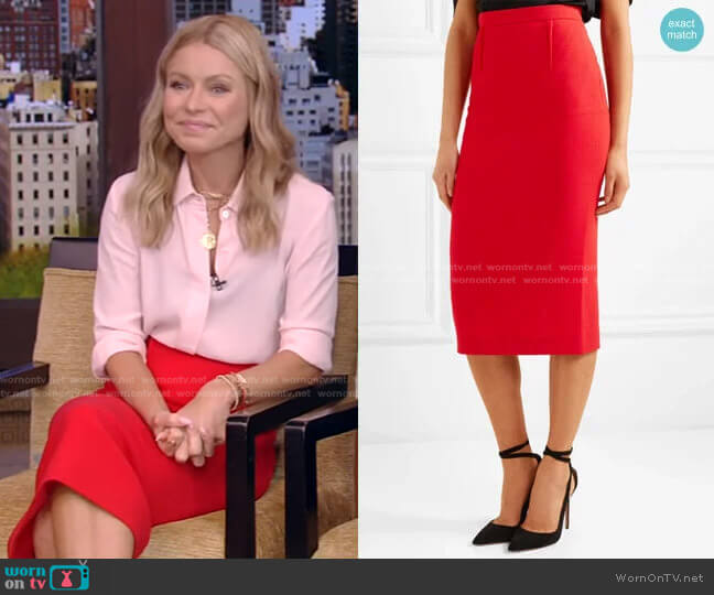 Roland Mouret Arreton Skirt worn by Kelly Ripa on Live with Kelly and Mark
