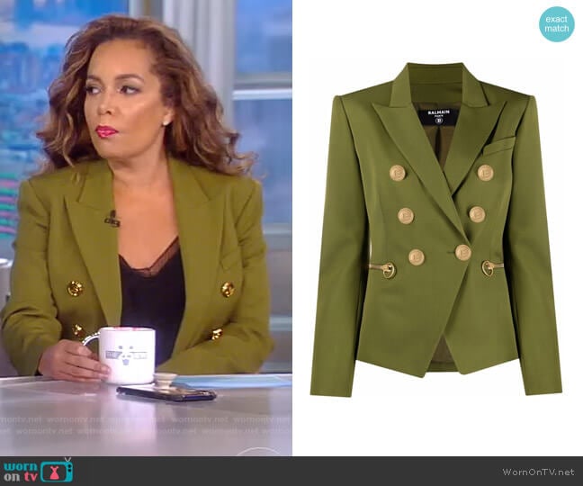 Balmain Button-front peak-lapel Blazer worn by Sunny Hostin on The View