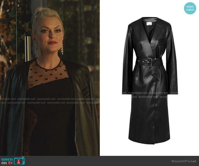 Each x Other Faux Leather Coat worn by Alexis Carrington (Elaine Hendrix) on Dynasty