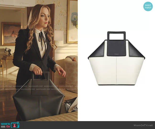 Giaquinto Big Tote Tote Bag In Black worn by Fallon Carrington (Elizabeth Gillies) on Dynasty