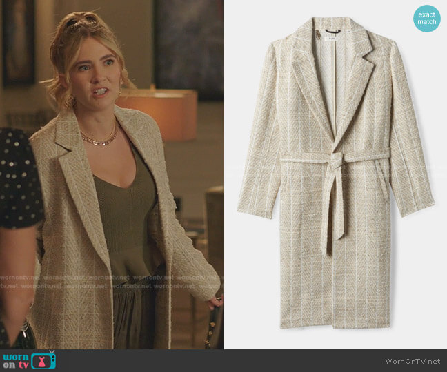 Billy Reid Wrap Coat worn by Amanda Carrington (Eliza Bennett) on Dynasty