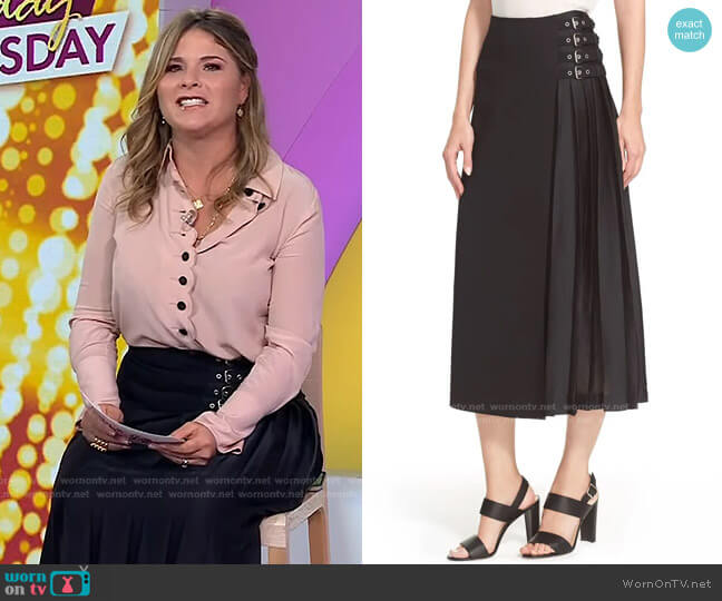 A.L.C. Booth Buckle Embellished Skirt worn by Jenna Bush Hager on Today