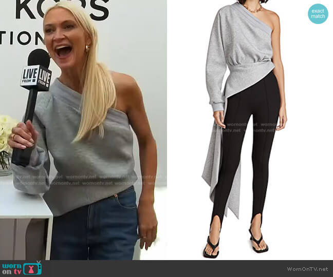 Brandon Maxwell Jersey One Shoulder Top